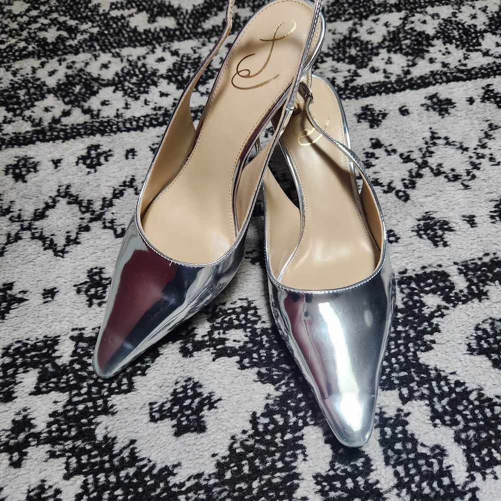 Sam Edelman Metallic Silver Heels